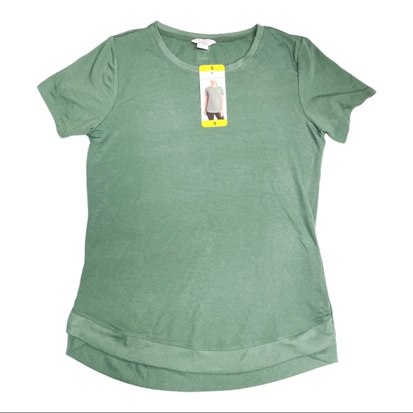 NWT DANSKIN Tulip Hem Tunic Short Sleeve Tee in Forest - Picture 3 of 3